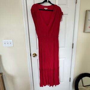Max Studio Vibrant Red Midi Dress